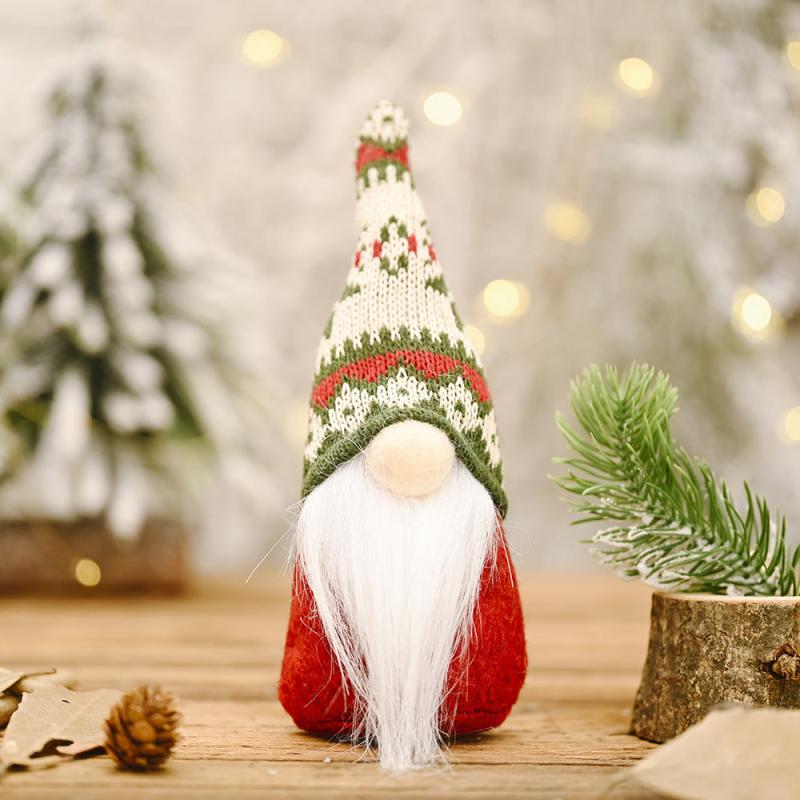 Christmas Gnome Ornament Standing Mini Santa Long Beard