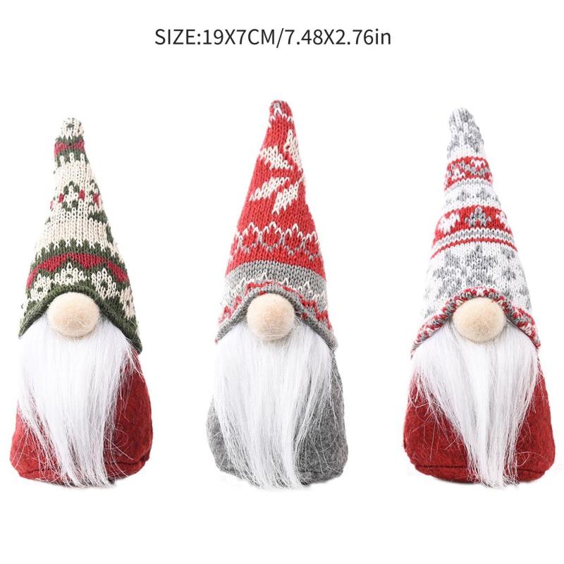 Christmas Gnome Ornament Standing Mini Santa Long Beard
