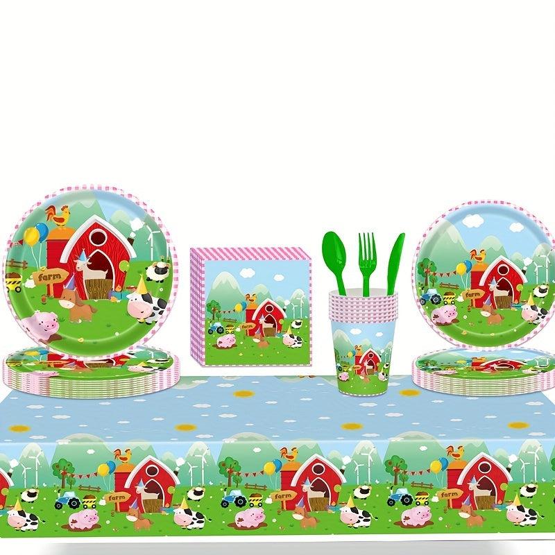 Farm Animal Birthday Party Tablecloth
