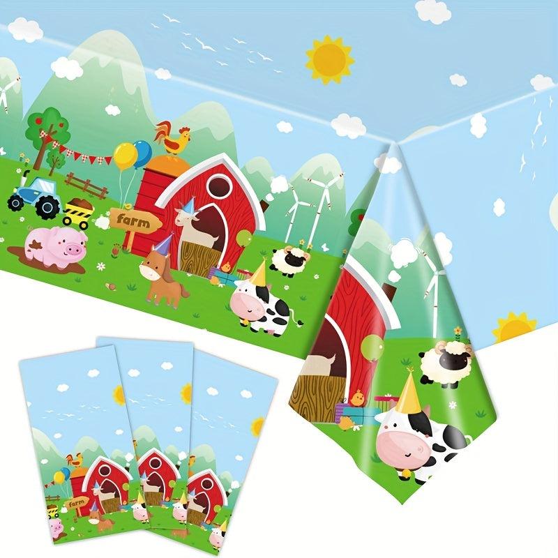Farm Animal Birthday Party Tablecloth
