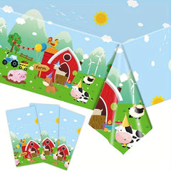 Farm Animal Birthday Party Tablecloth