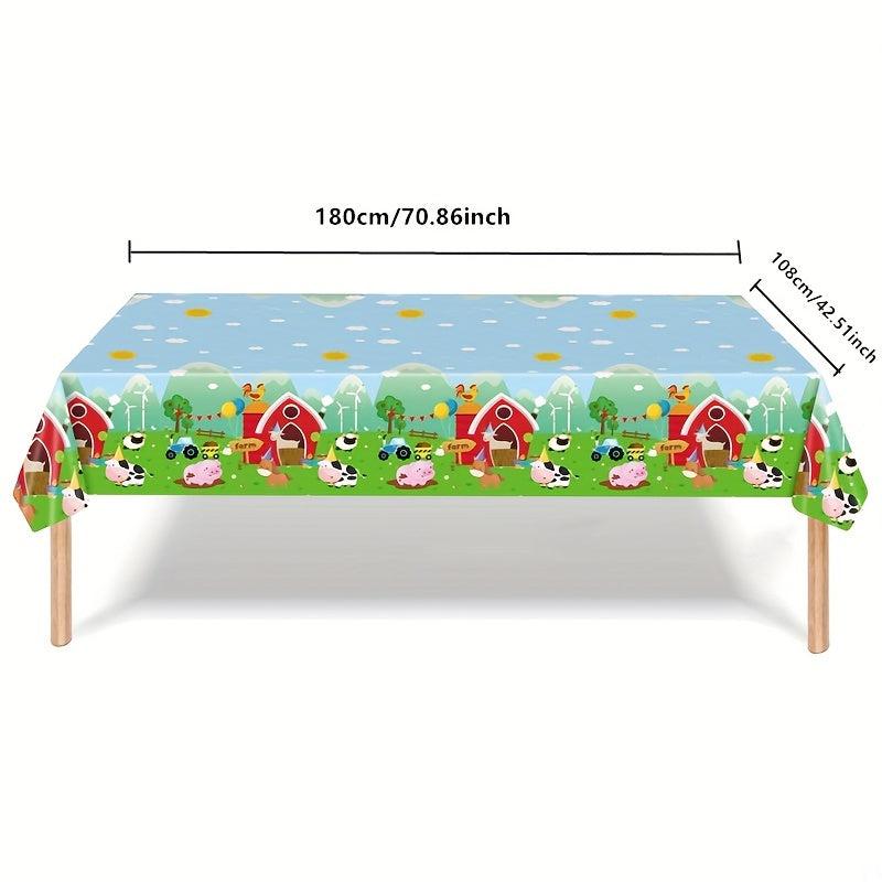 Farm Animal Birthday Party Tablecloth