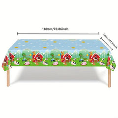 Farm Animal Birthday Party Tablecloth