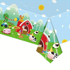 Farm Animal Birthday Party Tablecloth