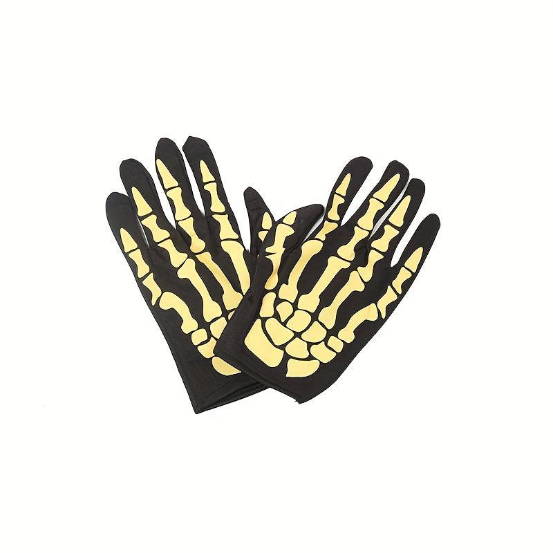 Night Glow Skeleton Claw Mitten Gloves