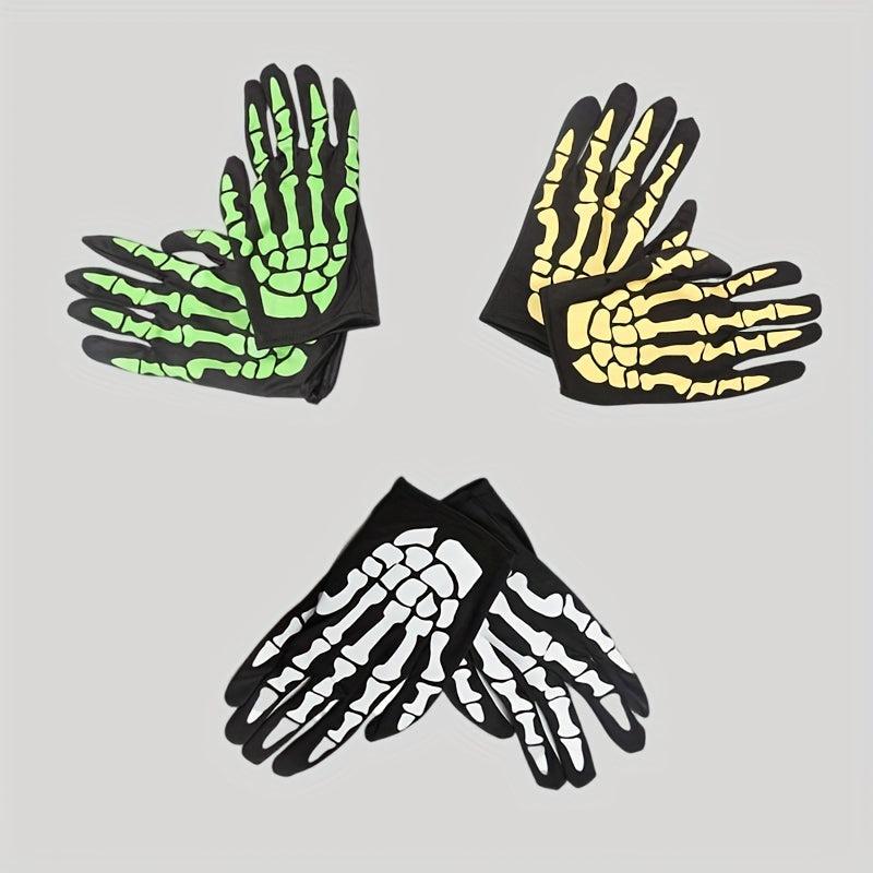 Night Glow Skeleton Claw Mitten Gloves