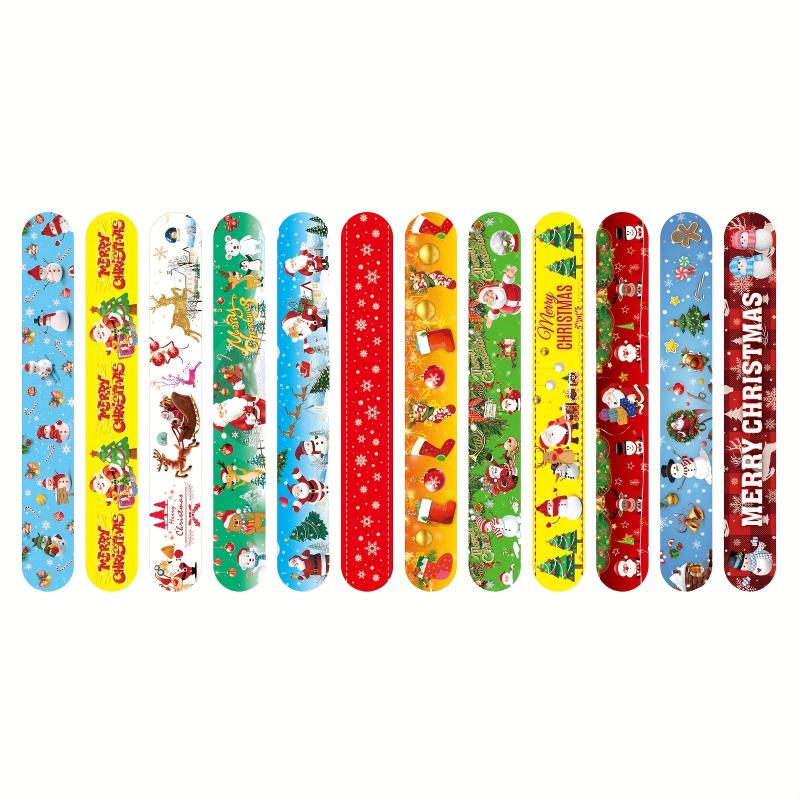 12pcs Christmas Bracelets Party Favors For Kids And Adults - 12 Patterns