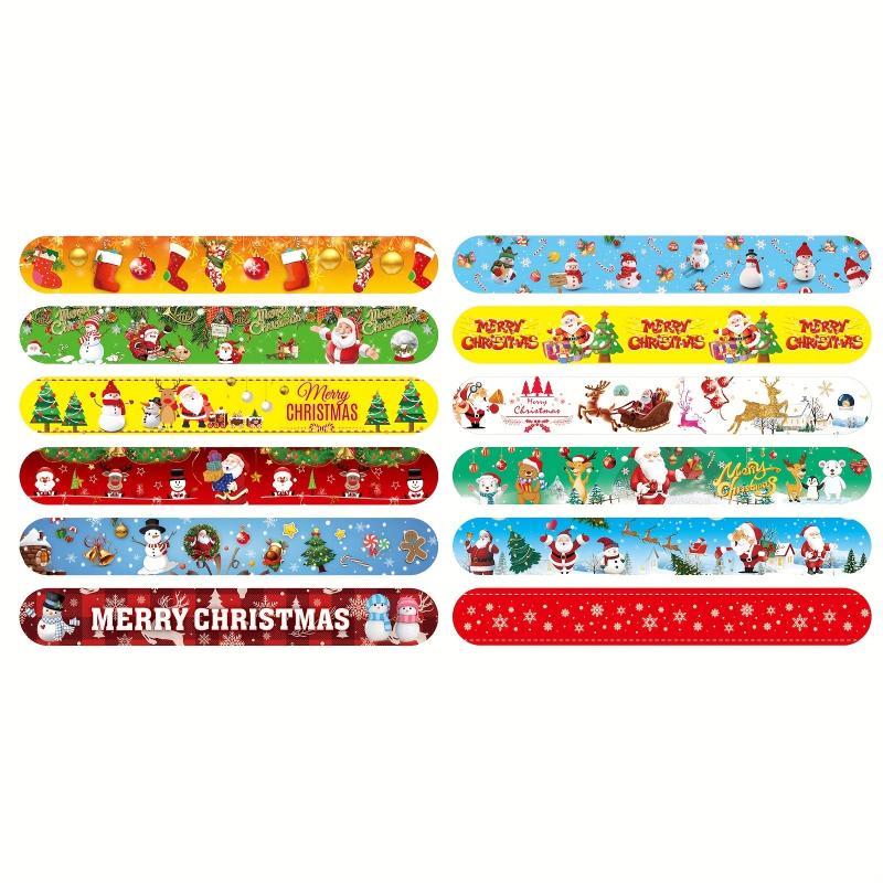 12pcs Christmas Bracelets Party Favors For Kids And Adults - 12 Patterns