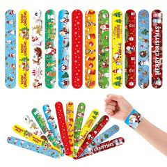 12pcs Christmas Bracelets Party Favors For Kids And Adults - 12 Patterns