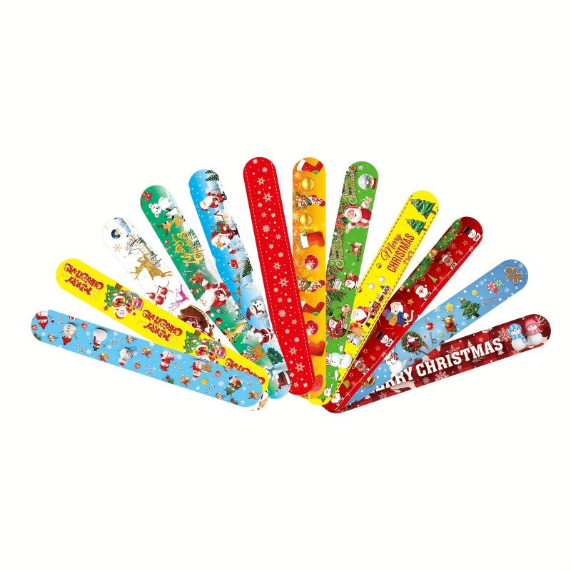 12pcs Christmas Bracelets Party Favors For Kids And Adults - 12 Patterns