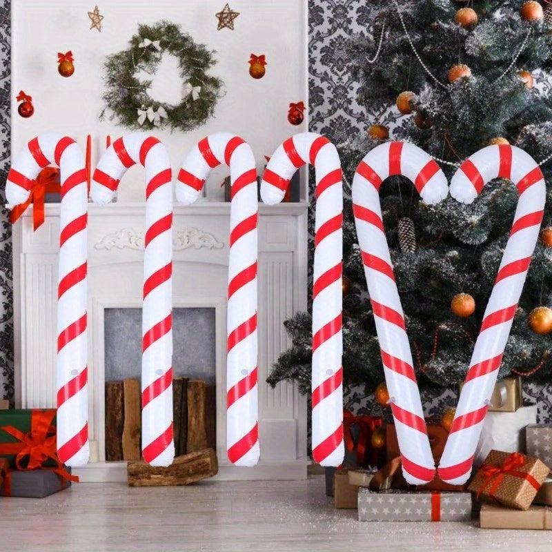 Inflatable Christmas Candy Cane Stick Balloons - Outdoor Decor