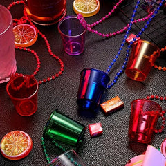 Halloween Shot Glass Beaded Necklace Single Cup Birthday Bride Christmas Party