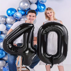 40 Number Balloons For Birthday Party Decoration Anniversary Event Supplies