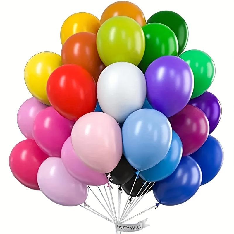 50 Colorful Balloons w/ Ribbon For Parties & Holidays