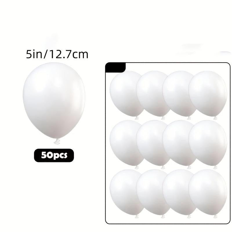 50 Colorful Balloons w/ Ribbon For Parties & Holidays