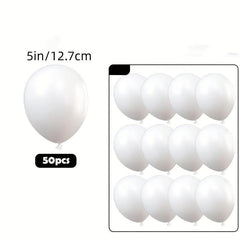 50 Colorful Balloons w/ Ribbon For Parties & Holidays