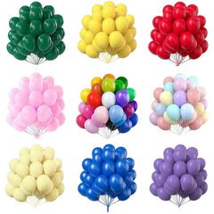 50 Colorful Balloons w/ Ribbon For Parties & Holidays
