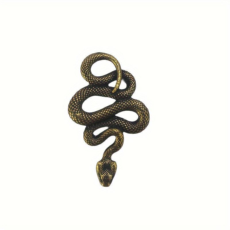 Ancient Copper Brass Snake Spirit Statue Home Holiday Party Decoration