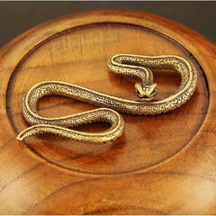 Ancient Copper Brass Snake Spirit Statue Home Holiday Party Decoration