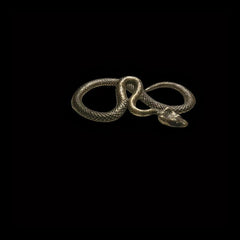 Ancient Copper Brass Snake Spirit Statue Home Holiday Party Decoration