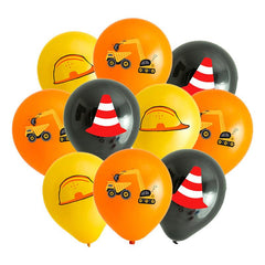 18pcs Engineering Car Theme Balloons 30-48cm Excavator Birthday Party Decor