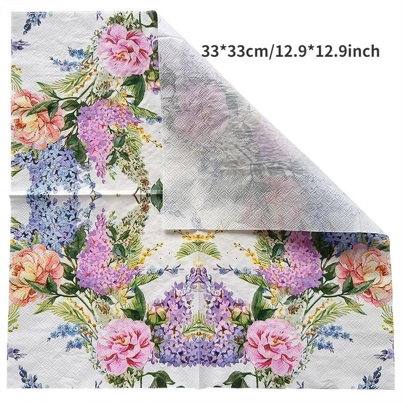 20pcs Lavender Printed Paper Napkins Colorful Party Decoration Napkins