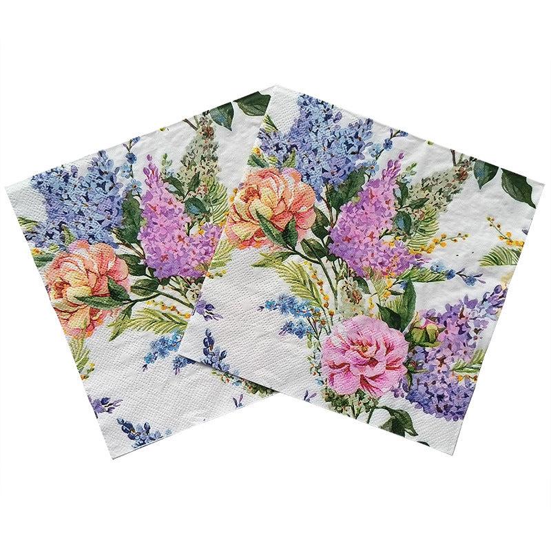 20pcs Lavender Printed Paper Napkins Colorful Party Decoration Napkins