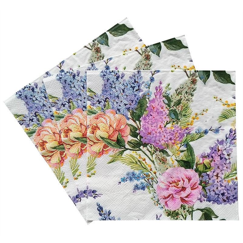 20pcs Lavender Printed Paper Napkins Colorful Party Decoration Napkins