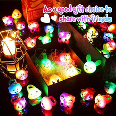 Glowing Ring Glitter Animal Ring Holiday Party Ring 9 Styles