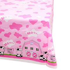 Pink Cow Tablecloth Kids Birthday Party Decoration Disposable Plastic