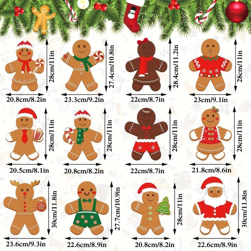 12pcs Christmas Gingerbread Yard Sign Outdoor Grass Decorations