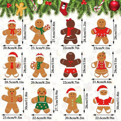 12pcs Christmas Gingerbread Yard Sign Outdoor Grass Decorations
