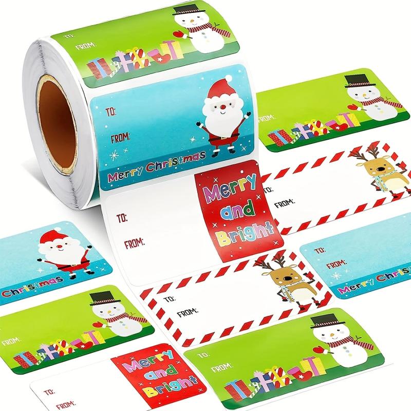 500 Pcs Christmas Santa Claus Stickers Self Adhesive Gift Decor
