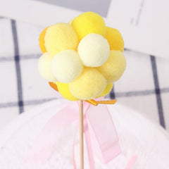 1pc Creative Hairball Cake Insert Pink Yellow for Birthday Cake Decoration