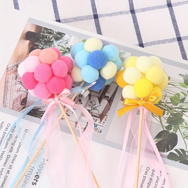 1pc Creative Hairball Cake Insert Pink Yellow for Birthday Cake Decoration