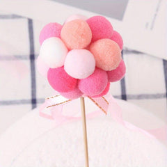 1pc Creative Hairball Cake Insert Pink Yellow for Birthday Cake Decoration