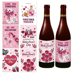 6Pcs Party Wine Bottle Labels Stickers Self Adhesive Decor Supplies