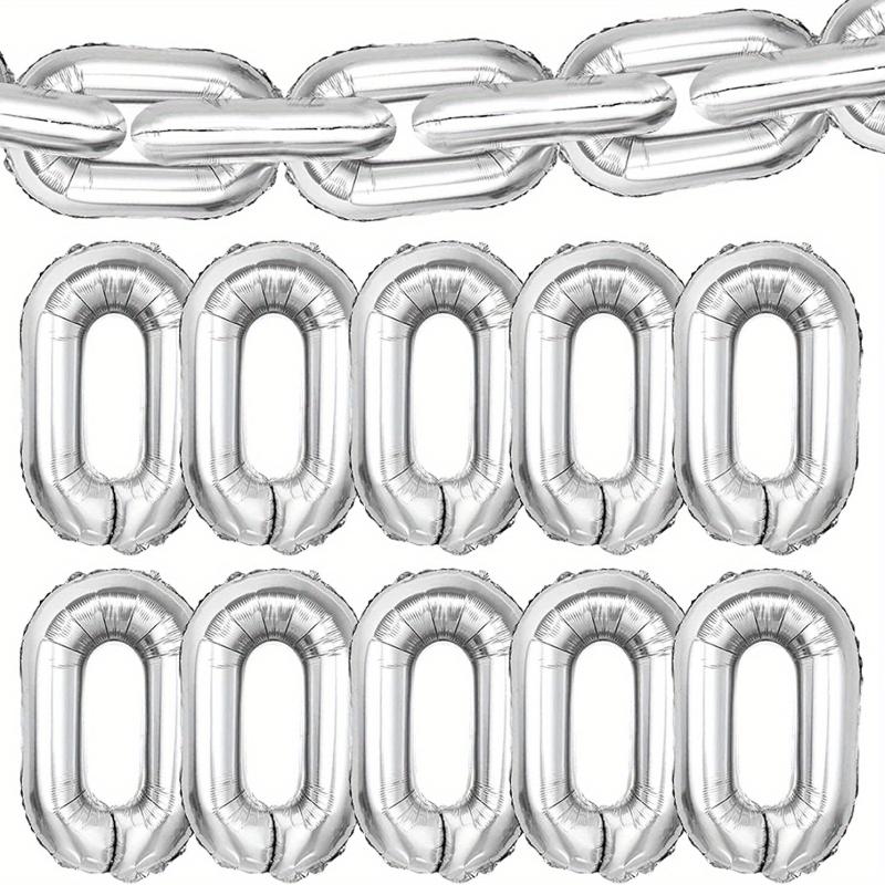 10pcs 40-64cm Foil Chain Balloons for 80s 90s Hip Hop Retro Parties