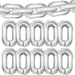 10pcs 40-64cm Foil Chain Balloons for 80s 90s Hip Hop Retro Parties