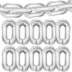 10pcs 40-64cm Foil Chain Balloons for 80s 90s Hip Hop Retro Parties