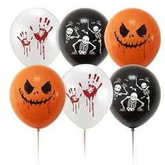 15pcs Halloween Balloons Pumpkin Skull Horror Themed Garden Decorations