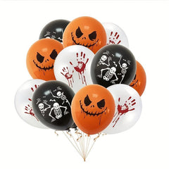 15pcs Halloween Balloons Pumpkin Skull Horror Themed Garden Decorations