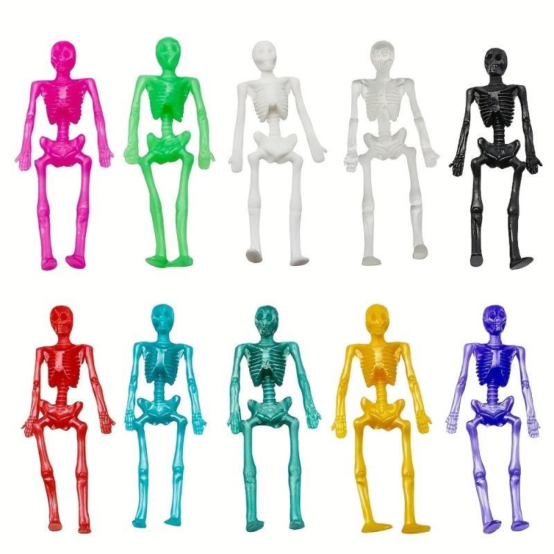 5 Stretchy Skeleton Sticky Toys For Kids Halloween Party Favors