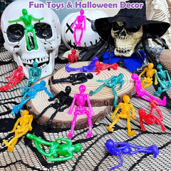 5 Stretchy Skeleton Sticky Toys For Kids Halloween Party Favors