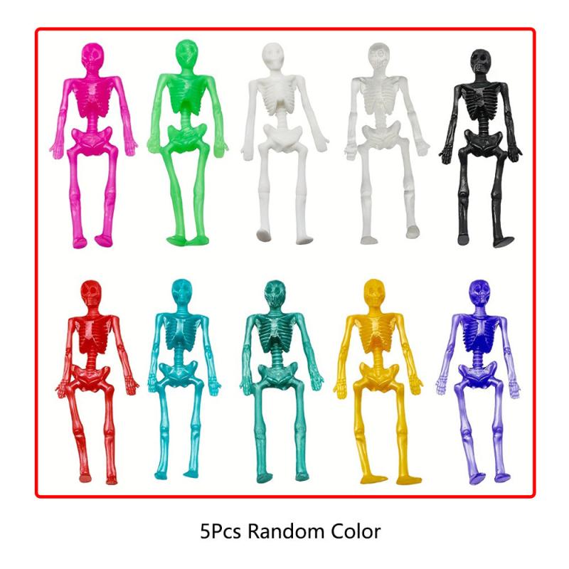 5 Stretchy Skeleton Sticky Toys For Kids Halloween Party Favors