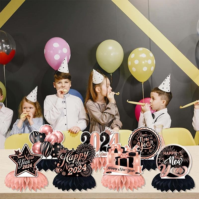 Rose Golden Year Party Table Decoration Honeycomb Ball