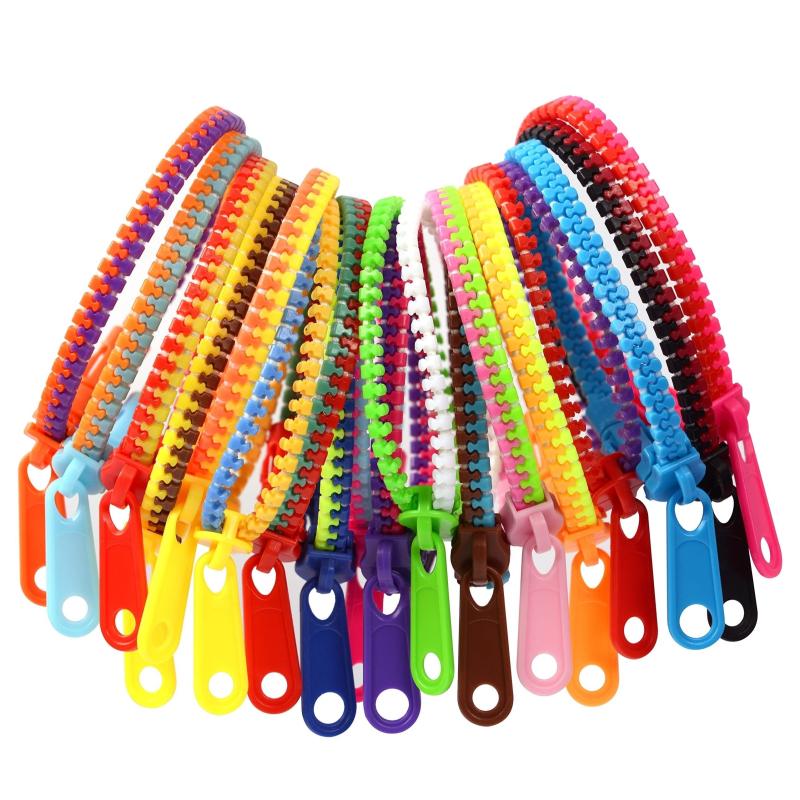 Neon Friendship Fidget Zipper Bracelets 15 Colors
