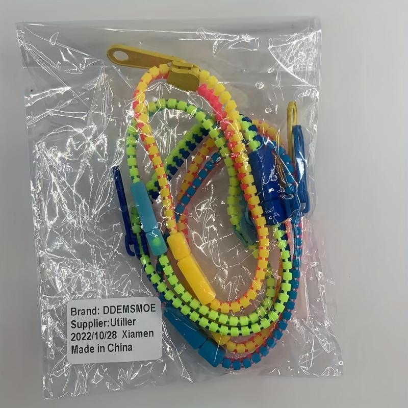 Neon Friendship Fidget Zipper Bracelets 15 Colors