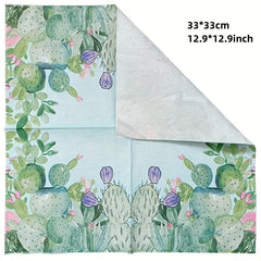 20pcs Summer Cactus Party Napkins Decoration Set