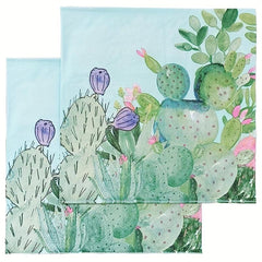 20pcs Summer Cactus Party Napkins Decoration Set